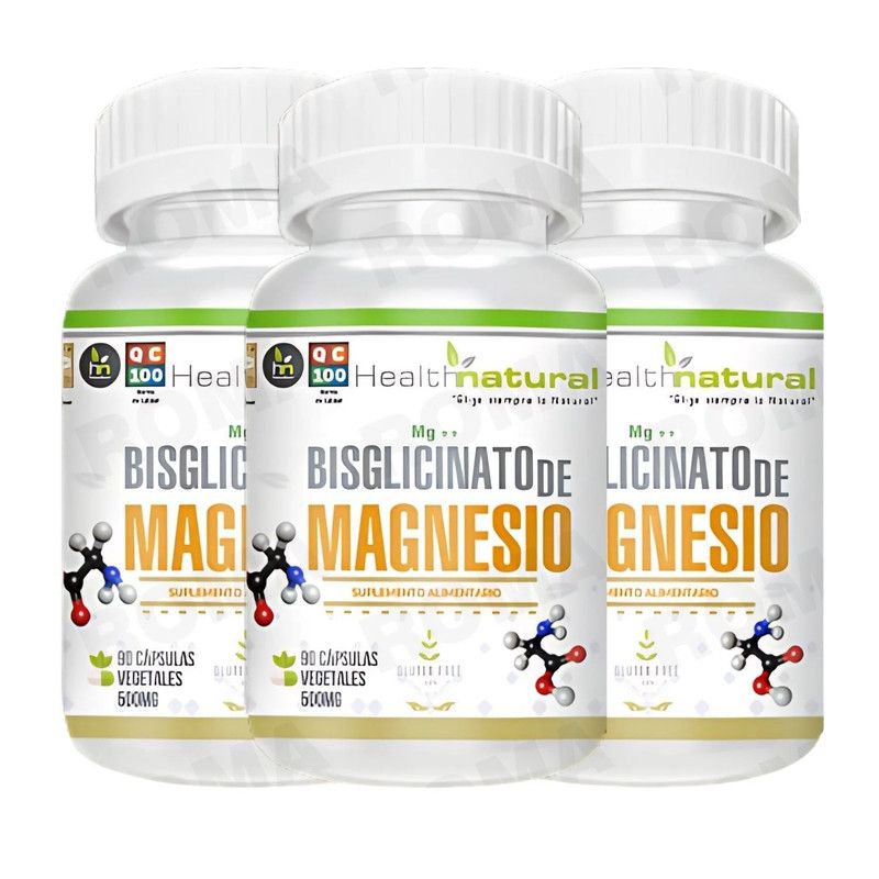 HEALTHNATURAL - PACK 3 BISGLICINATO DE MAGNESIO HEALTHNATURAL 1500MG