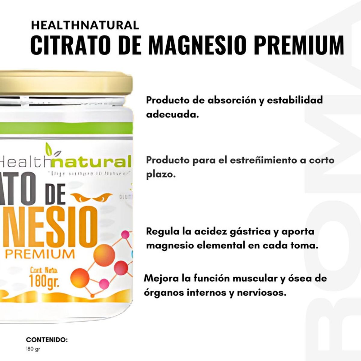 HEALTHNATURAL - PACK 3 CITRATO DE MAGNESIO PREMIUM HEALTHNATURAL 540GR