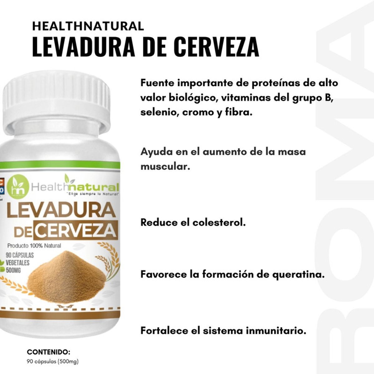 HEALTHNATURAL - LEVADURA DE CERVEZA HEALTHNATURAL 500MG