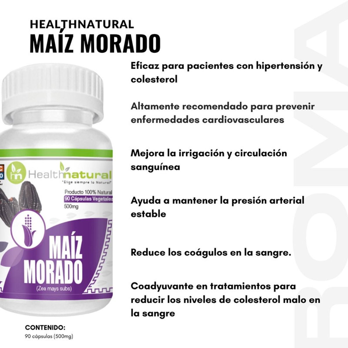 HEALTHNATURAL - PACK 3 MAIZ MORADO HEALTHNATURAL 1500MG