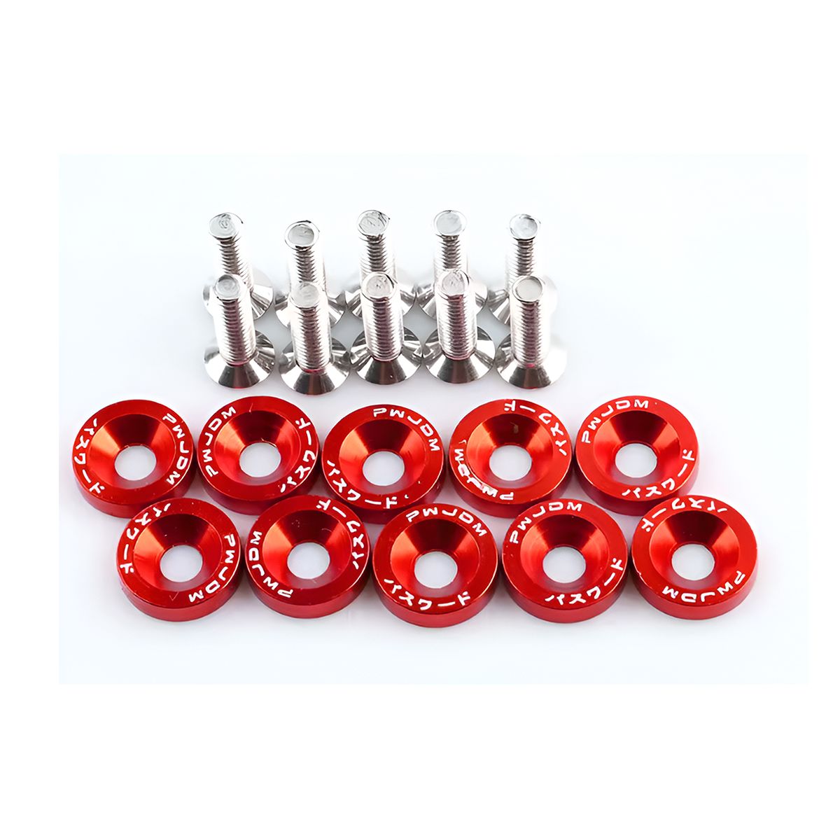 GENERICO - Arandelas Decorativas tuning 8PCS Rojo