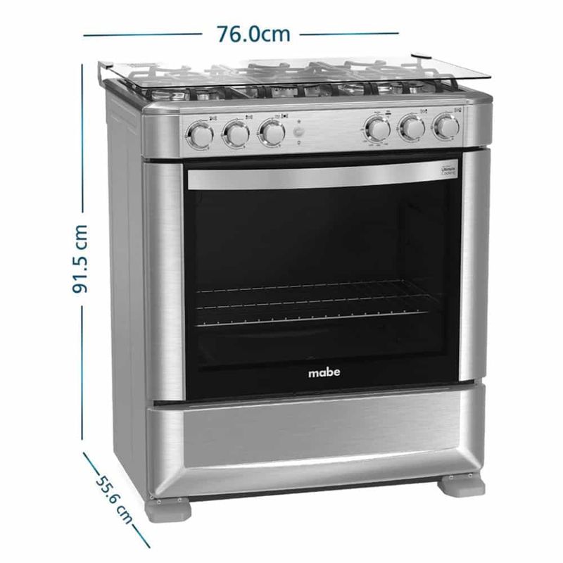 MABE - Cocina a Gas Mabe 30" 5 Hornillas CMP7628FX0 Inox