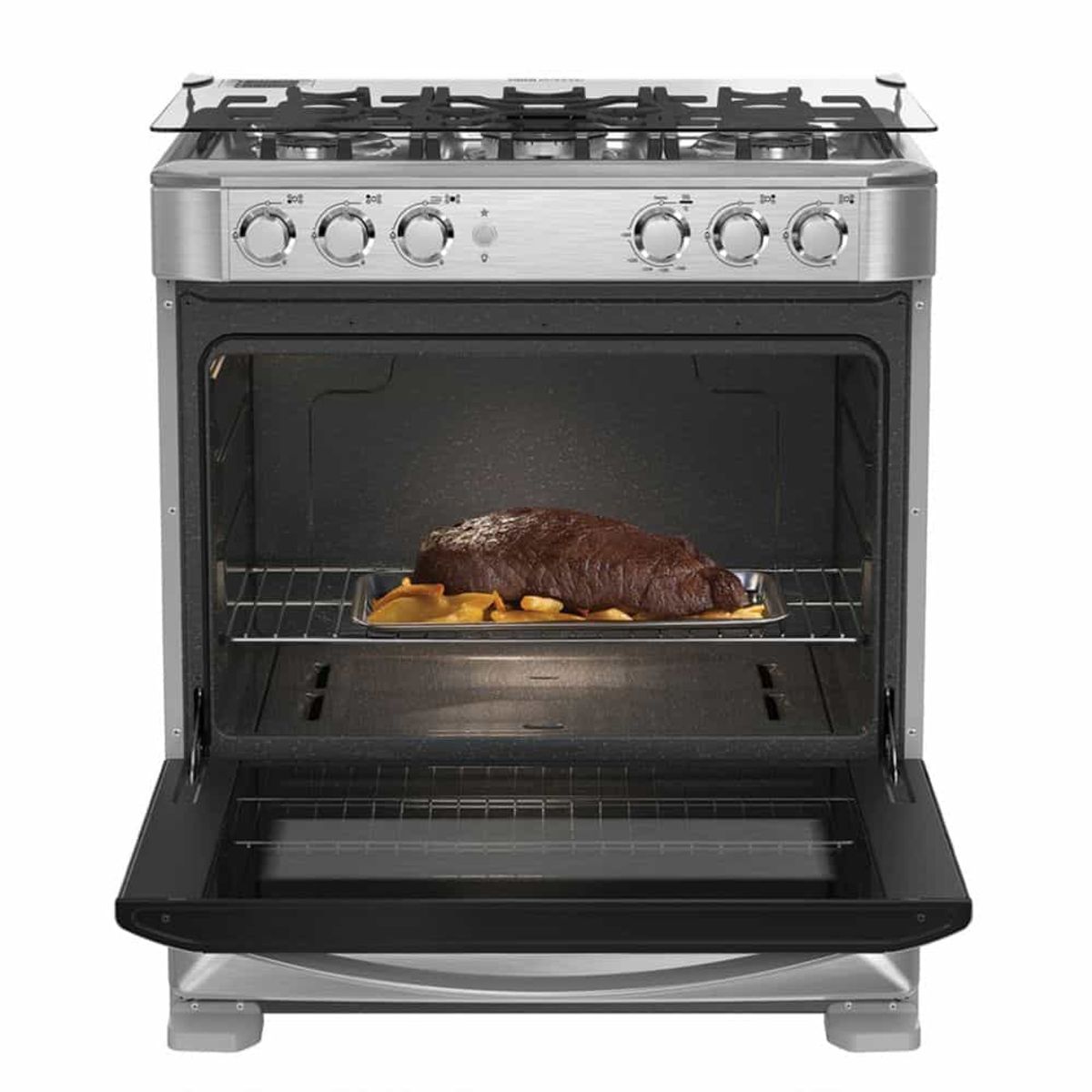 MABE - Cocina a Gas Mabe 30" 5 Hornillas CMP7628FX0 Inox