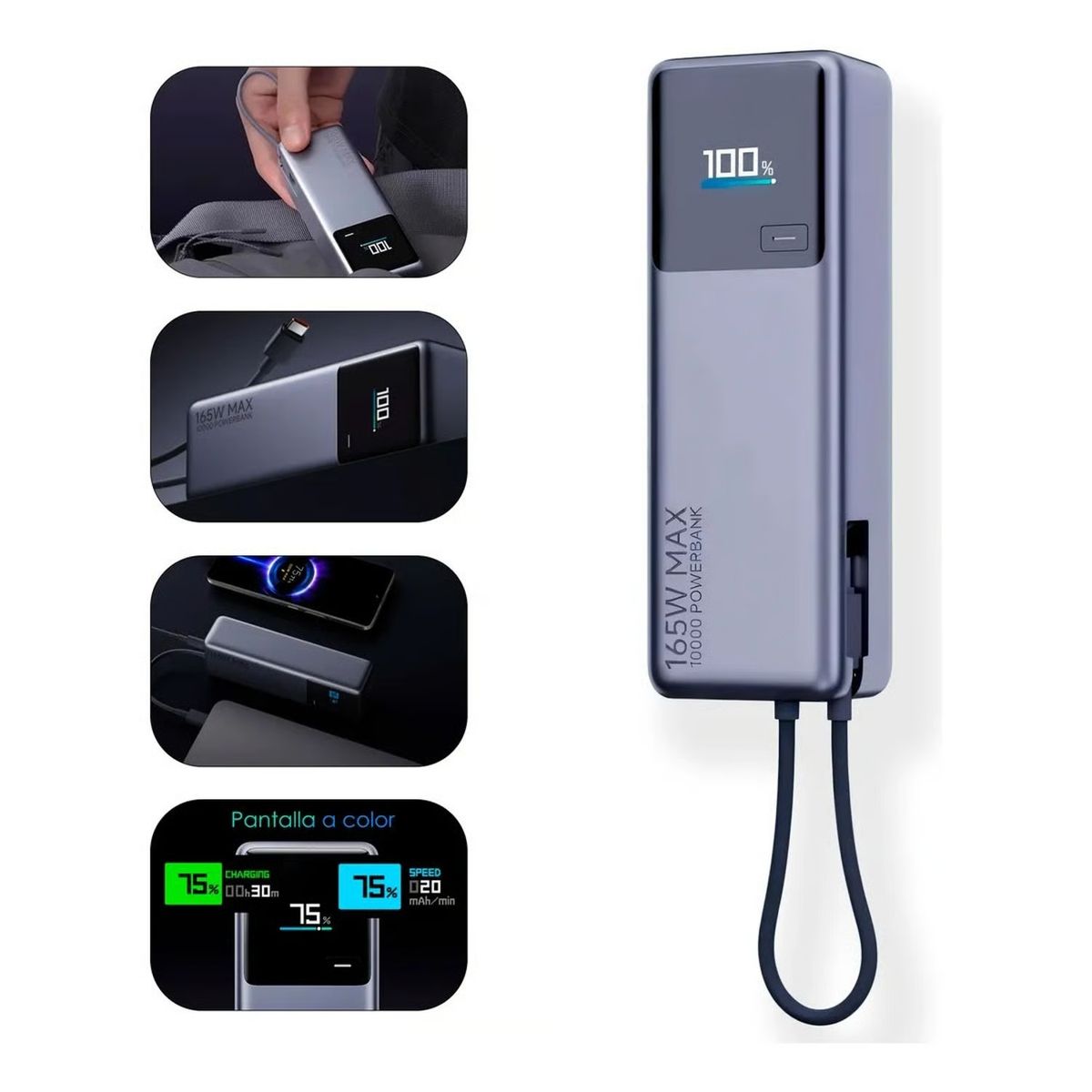 XIAOMI - Xiaomi Power BanK 10000mAh Carga Ultra Rápida 165W PB1165MI