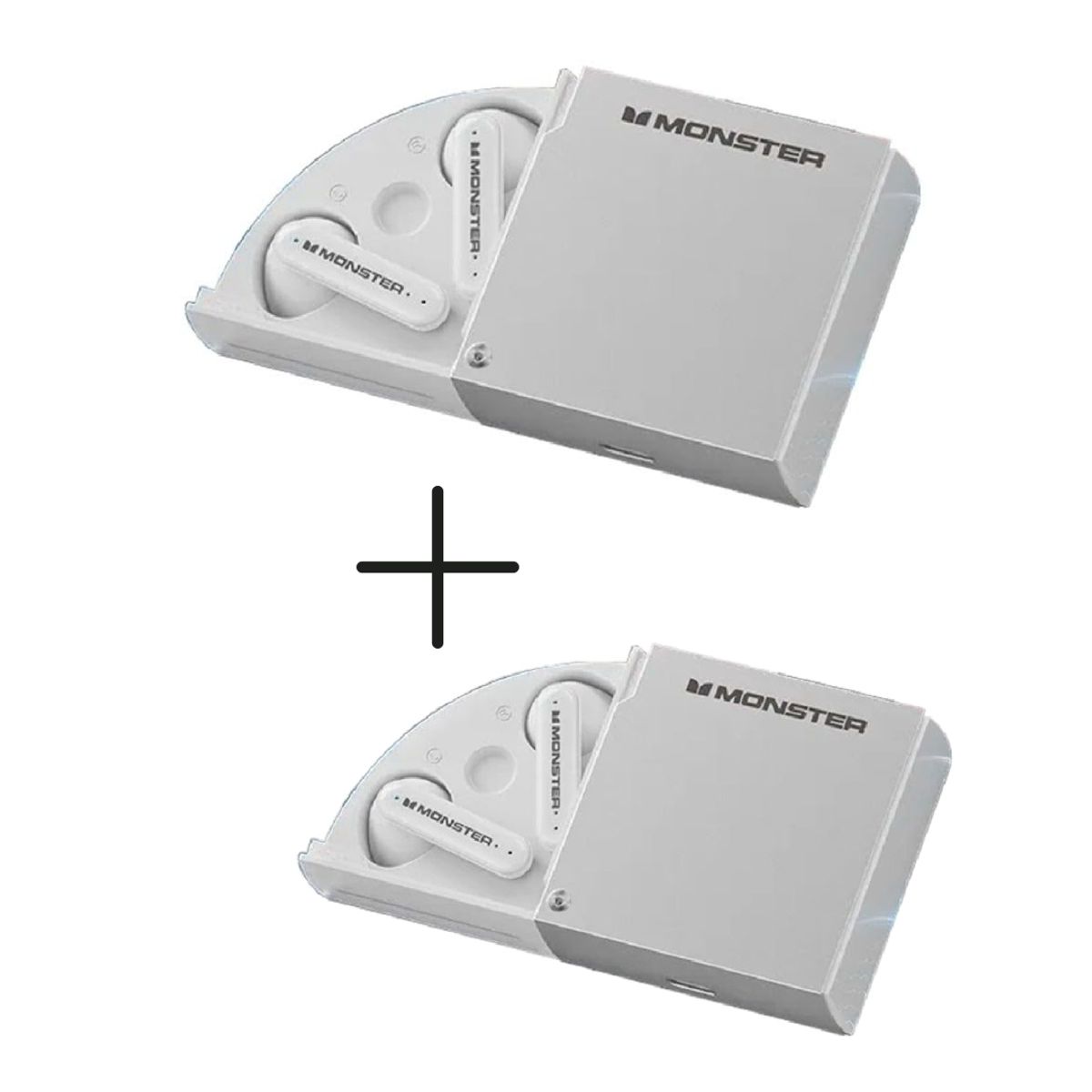 MONSTER - Audífonos Bluetooth Gamer Monster XKT17 Silver Pack x 2 UND