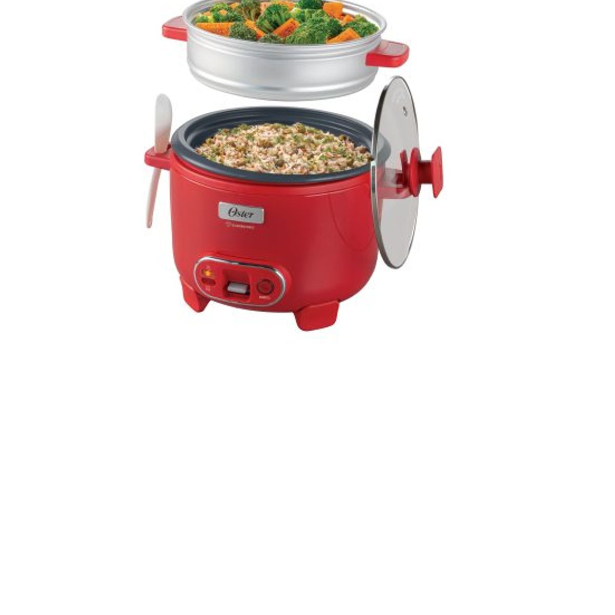 OSTER - Olla Arrocera de 10 Tazas 1,8 litros Roja Diamond Force Oster CKSTRC10DFPNK 053