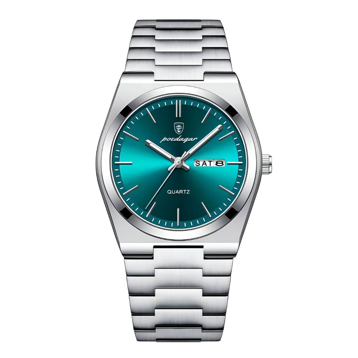 GENERICO - Reloj Hombre Poedagar Acero Plata Negro POE-15