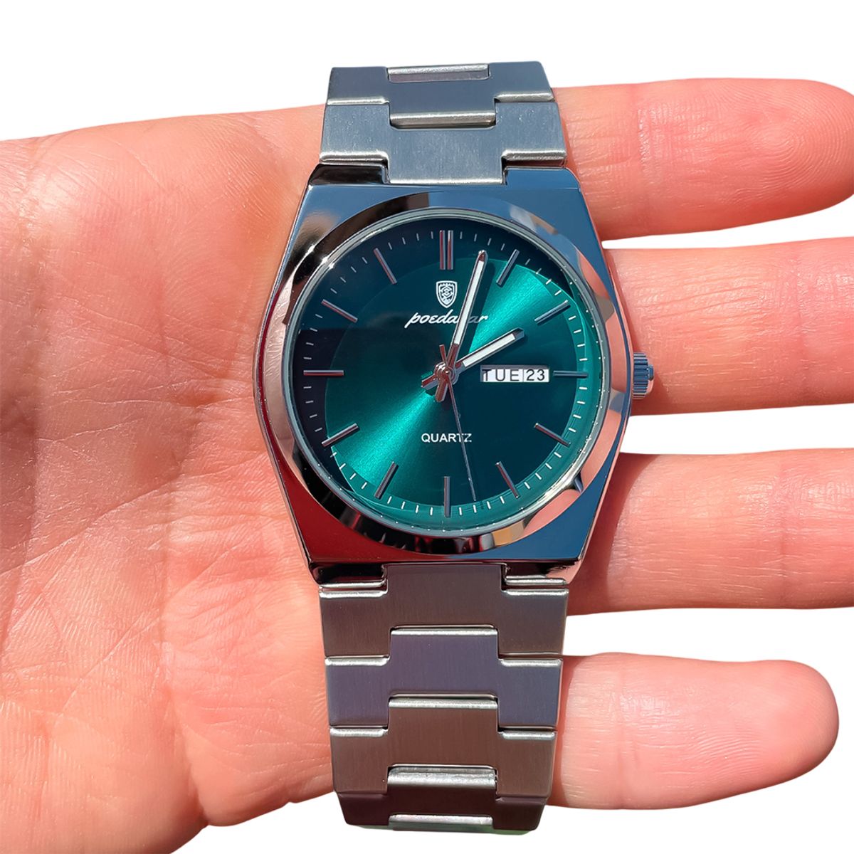 GENERICO - Reloj Hombre Poedagar Acero Plata Negro POE-15