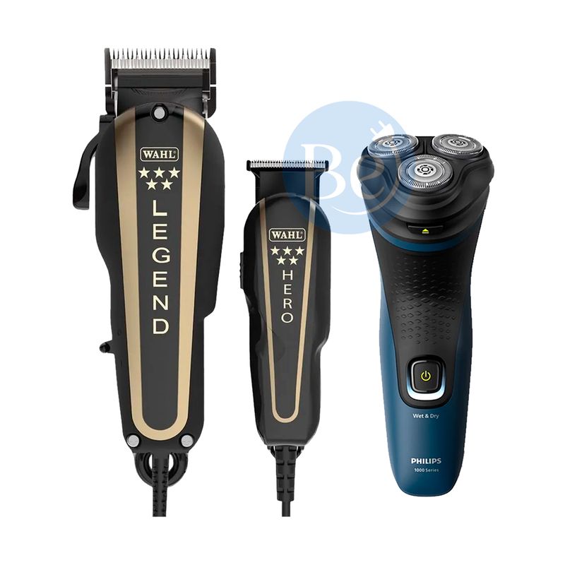 WAHL - Combo Cortadora Wahl 08180-118 con Trimmer y Afeitadora Philips