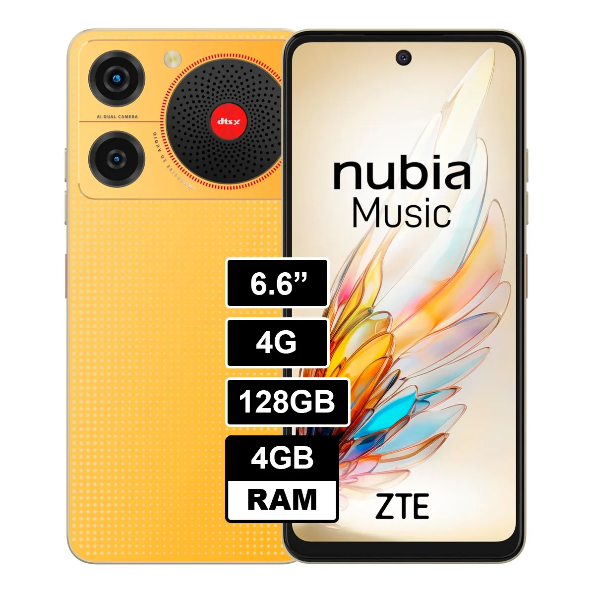 ZTE - Celular Nubia Music 128GB 4GB RAM - NARANJA
