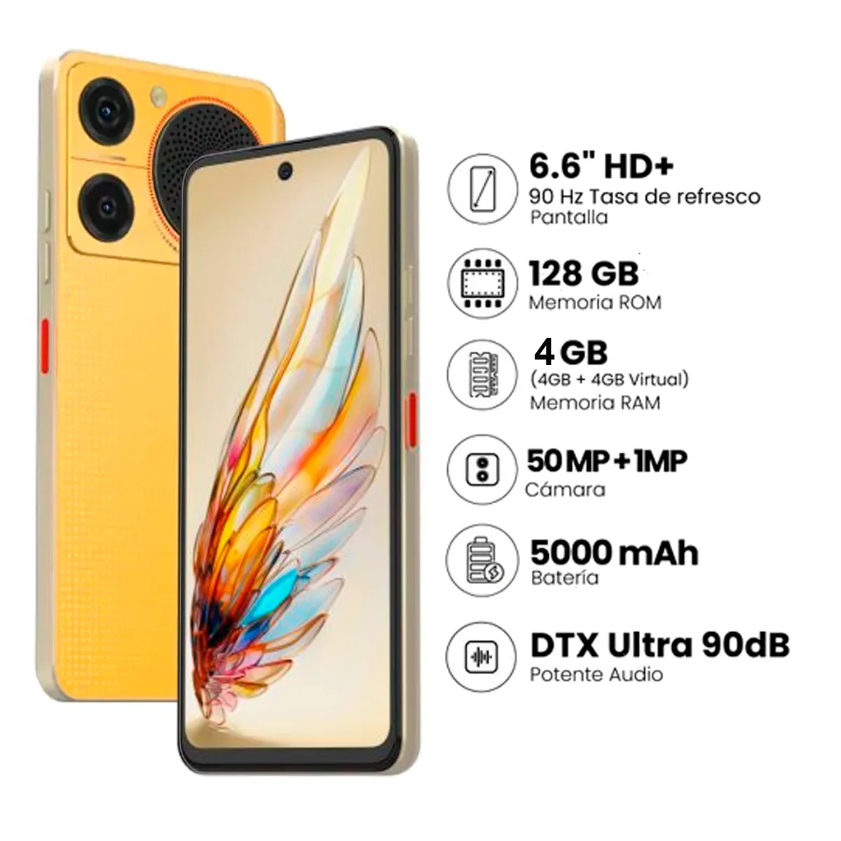 ZTE - Celular Nubia Music 128GB 4GB RAM - NARANJA