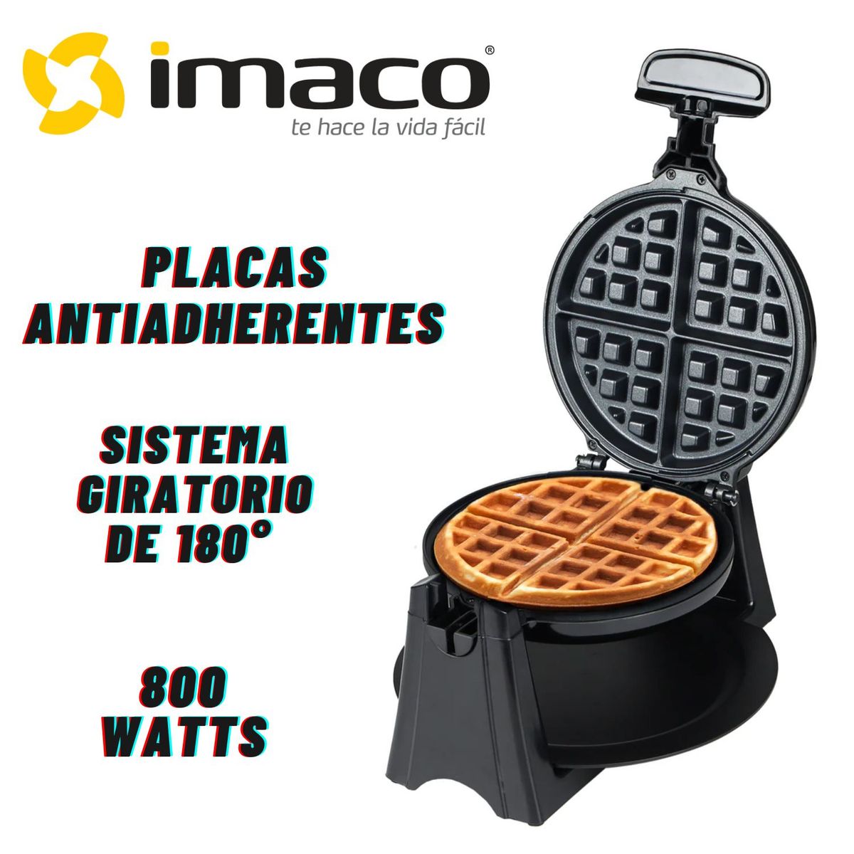 IMACO - Waflera Imaco WF2160 800W con Sistema giratorio de 180°