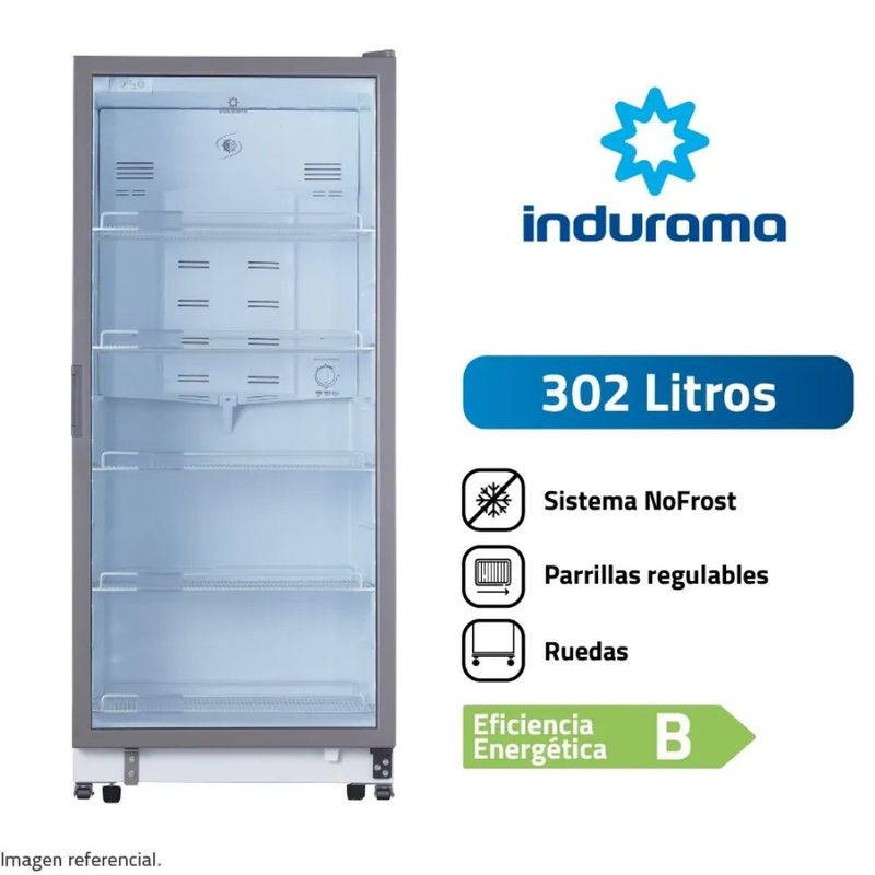 INDURAMA - Exhibidor Indurama Vertical 302Lt No Frost VFV-520  - Blanco
