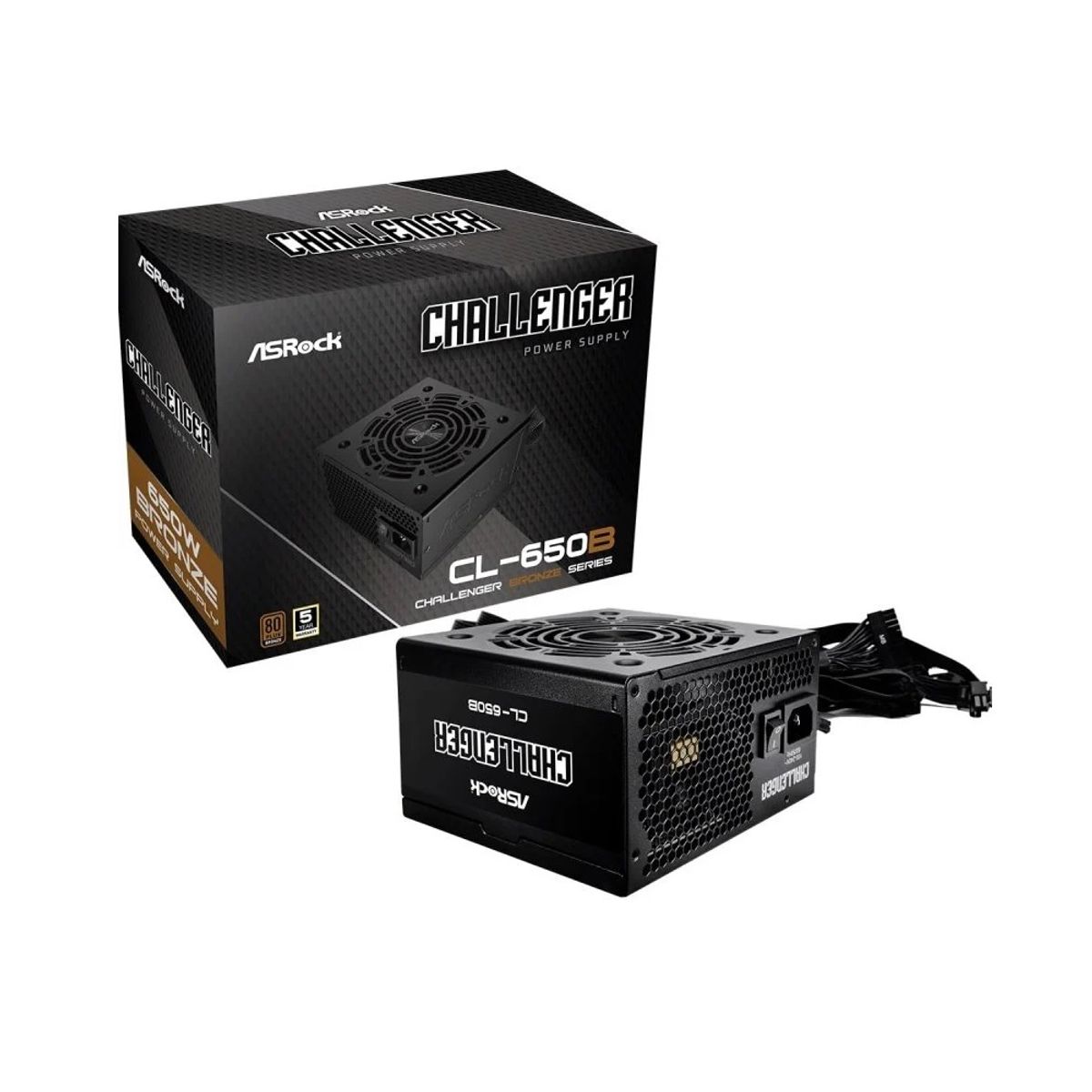 ASROCK - Fuente de Poder AsRock Challenger 650W 80 Plus Bronze ATX CL-650B