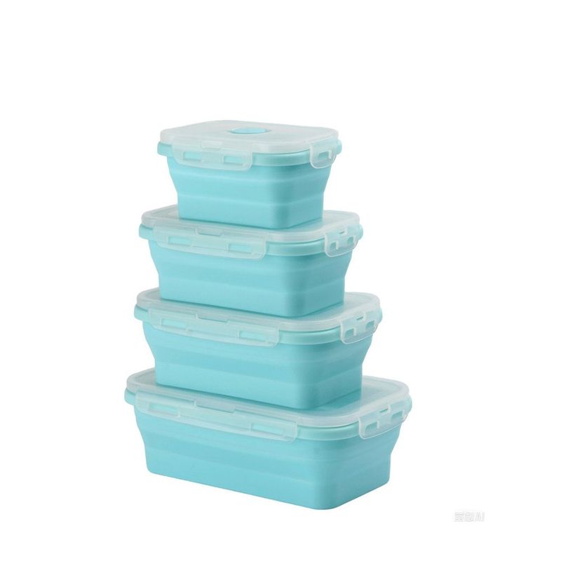 GENERICO - Set de 4 Tapers Plegables de Silicona Celeste