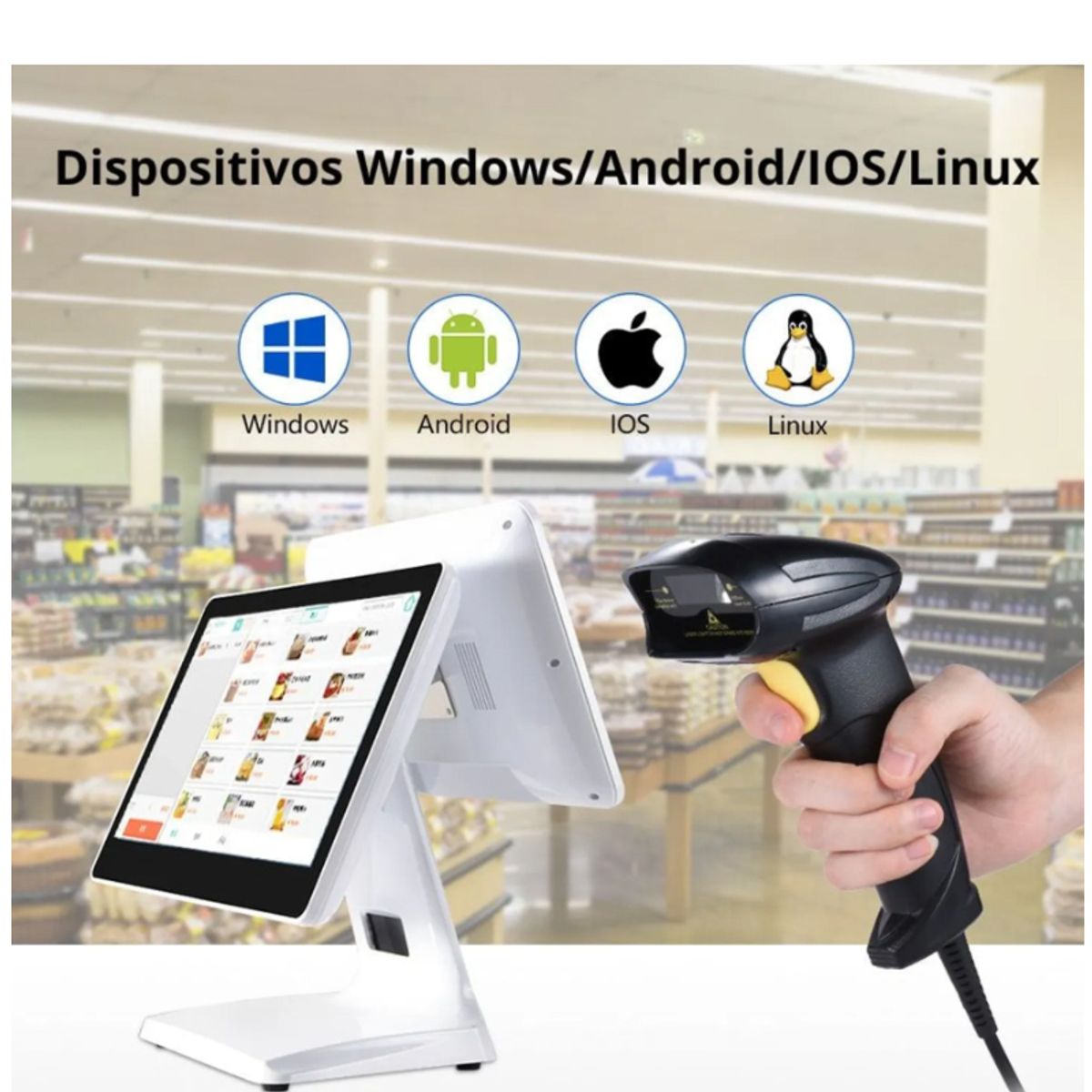 OEM - Lector Escaner de Código de Barras Alámbrico Pistola con Cable