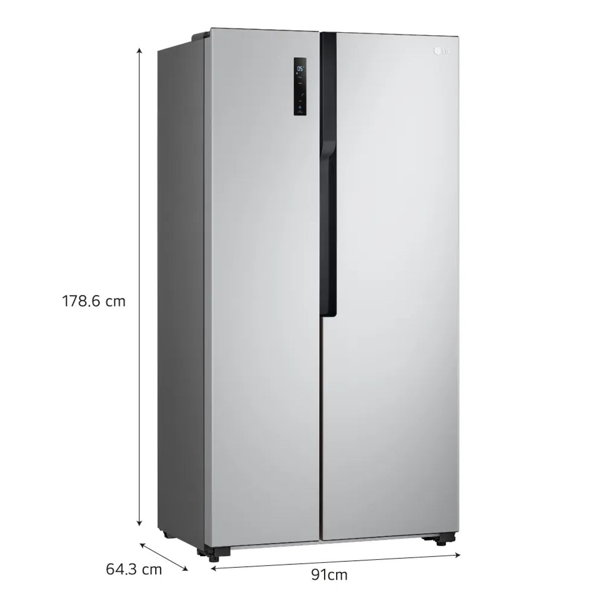 LG - Refrigeradora LG LS51BPP 509L Multi Air Flow Side By Side Plateada