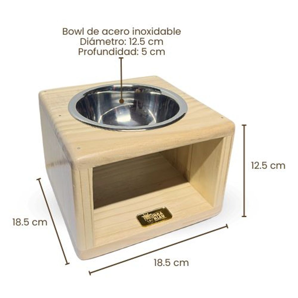 GENERICO - Comedero de Madera Individual Inca Miau