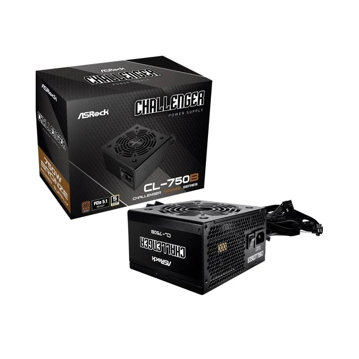 ASROCK - Fuente de Poder AsRock Challenger 750W 80 Plus Bronze ATX CL-750B