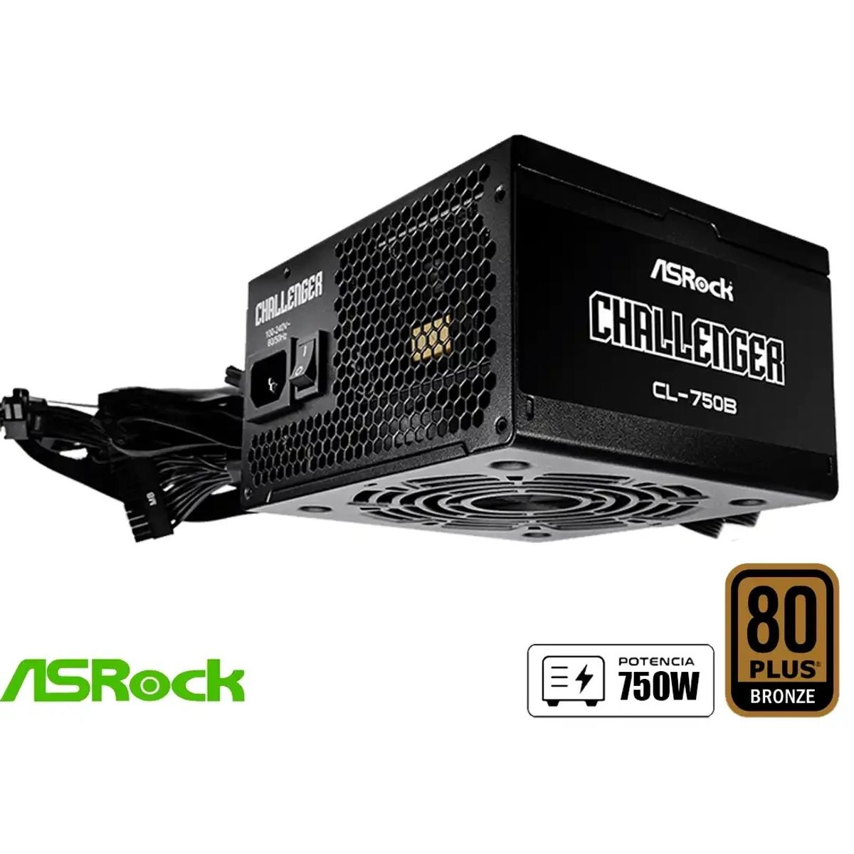 ASROCK - Fuente de Poder AsRock Challenger 750W 80 Plus Bronze ATX CL-750B