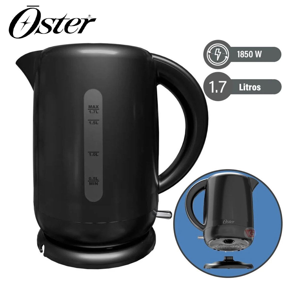 OSTER - Hervidor eléctrico Oster 1.7 litros BVSTKT3101