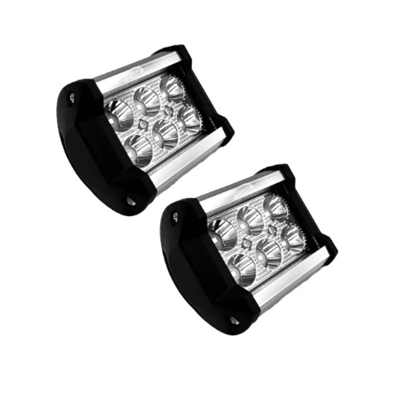 GENERICO - BARRA ROBOT 6 LED C/ FLASH CARCASA PLATEADO 18W 10-30V