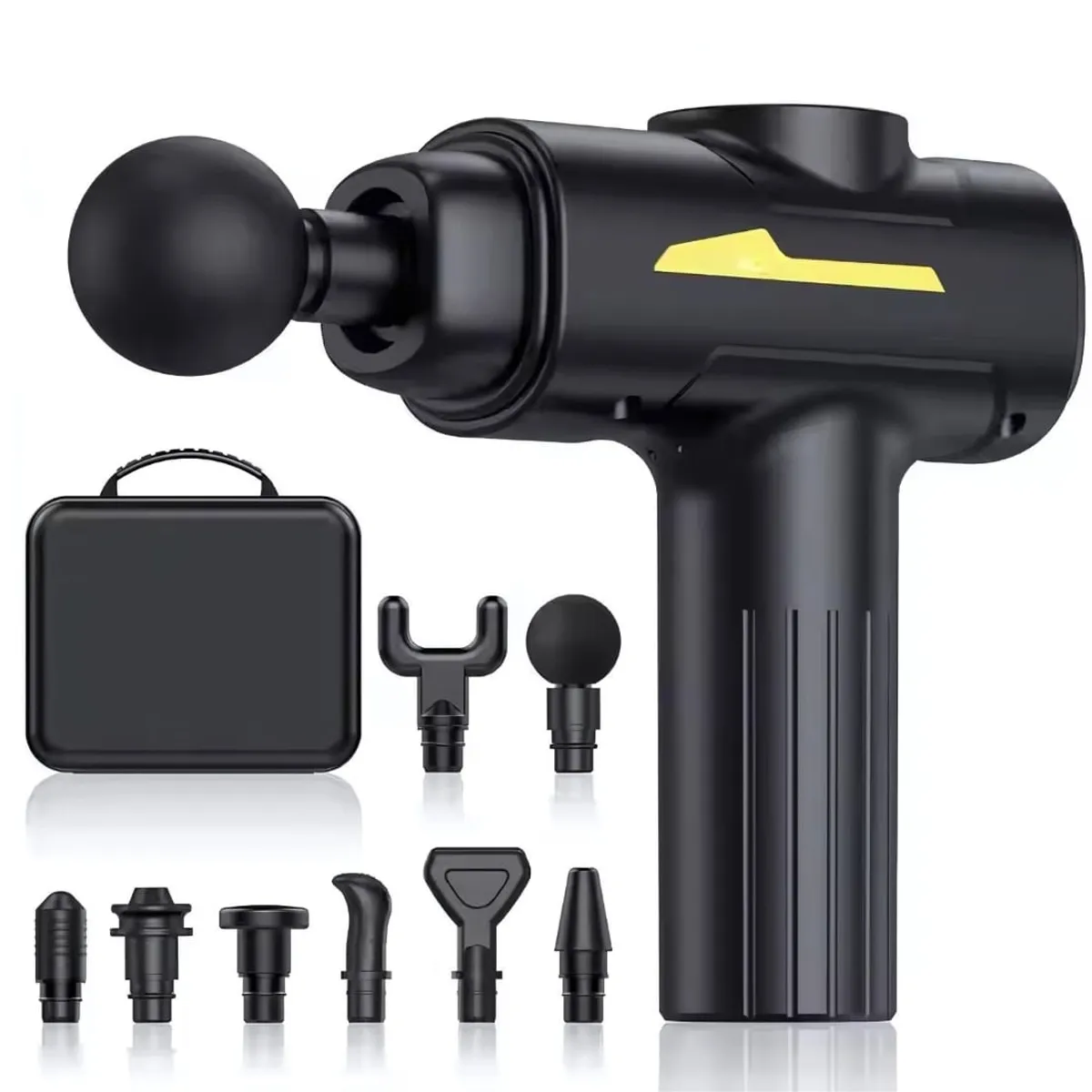 GENERICO - Pistola De Masaje 8 Cabezas Alivio De Dolor Y Recuper Negro