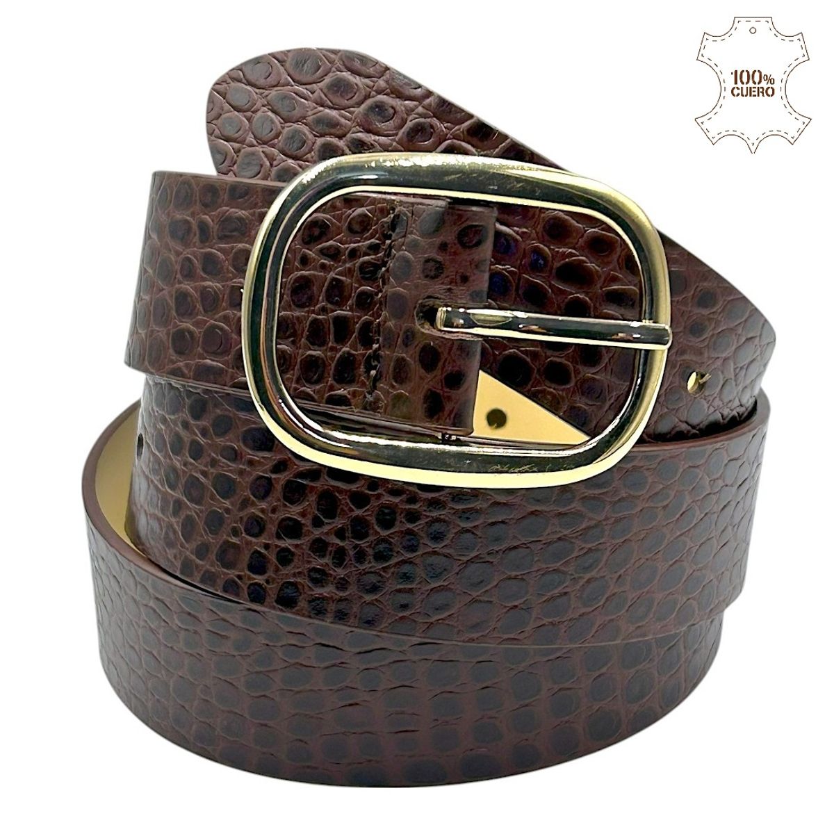 PERRY JHAN - Correa Cinturon Clásica Para Mujer - Marrón