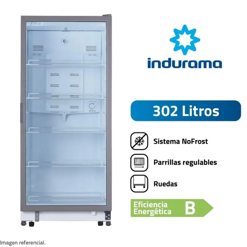 INDURAMA - Exhibidor Indurama Vertical 302Lt No Frost VFV-520  - Blanco