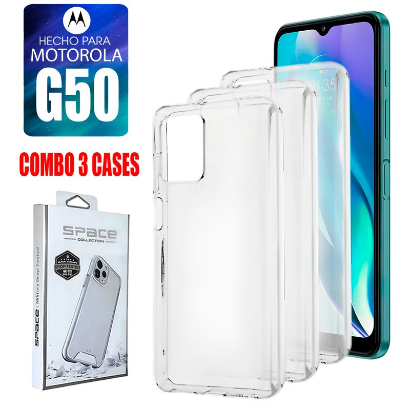 ASIA IMPORT - Combo Case Space Transparente Para Motorola G50