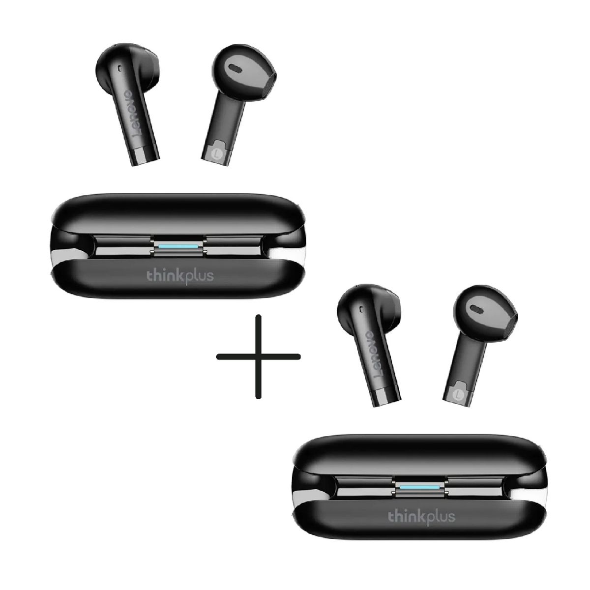 LENOVO - Audífonos Inalámbricos Lenovo TW60 Negros Pack x 2 Unidades
