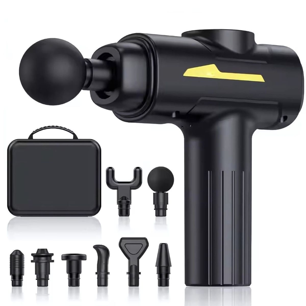 GENERICO - Pistola De Masaje 8 Cabezas Alivio De Dolor Y Recuper Negro