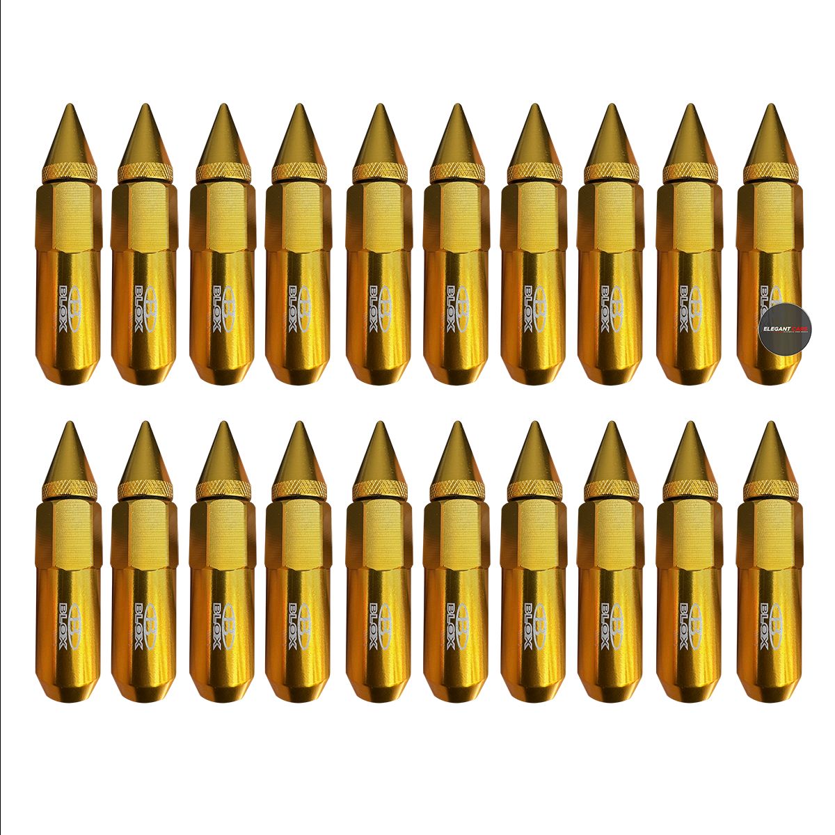 GENERICO - Kit De Tuercas En Punta Blox Dorado 20pcs