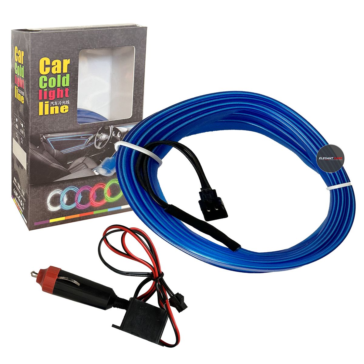 GENERICO - Hilo de neon interior del auto 3 mtros azul