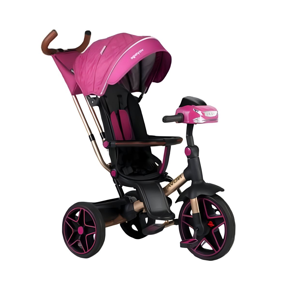 VOYAGE - Triciclo NOVA Giratorio 360° USB Bluetooth Tela UV Fucsia