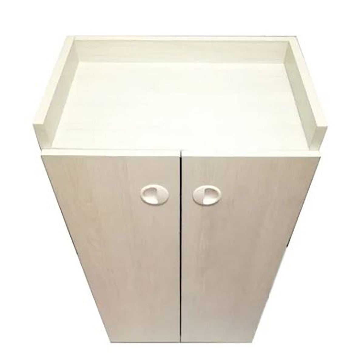 START FG - Zapatera rodante blanca de melamina con puertas  Viene ARMADO