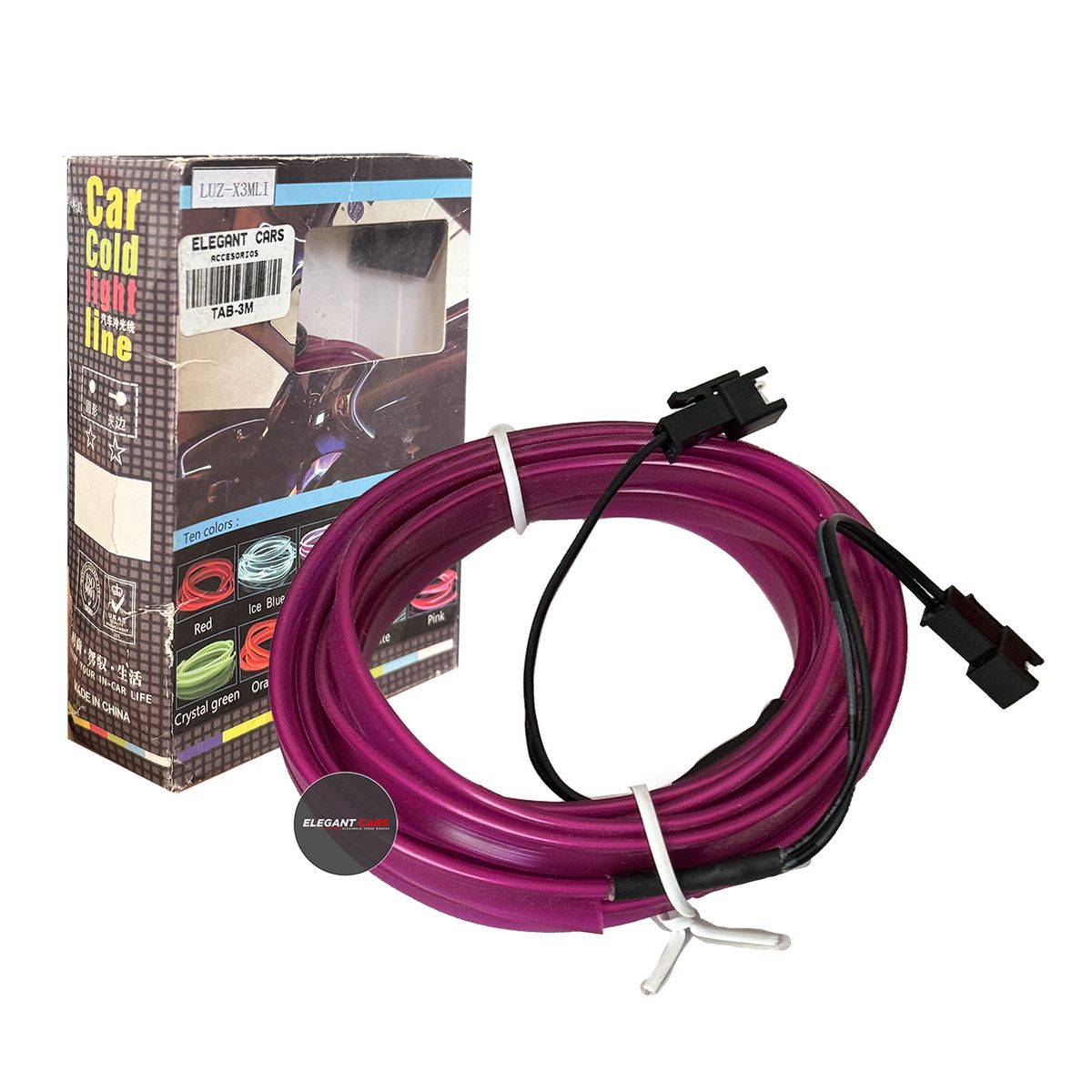 GENERICO - Hilo de neon interior del auto 3 mtros Lila