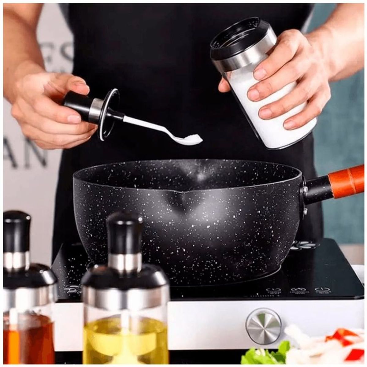 OEM - Set x5 Condimenteros Especieros de Vidrio con Cucharita