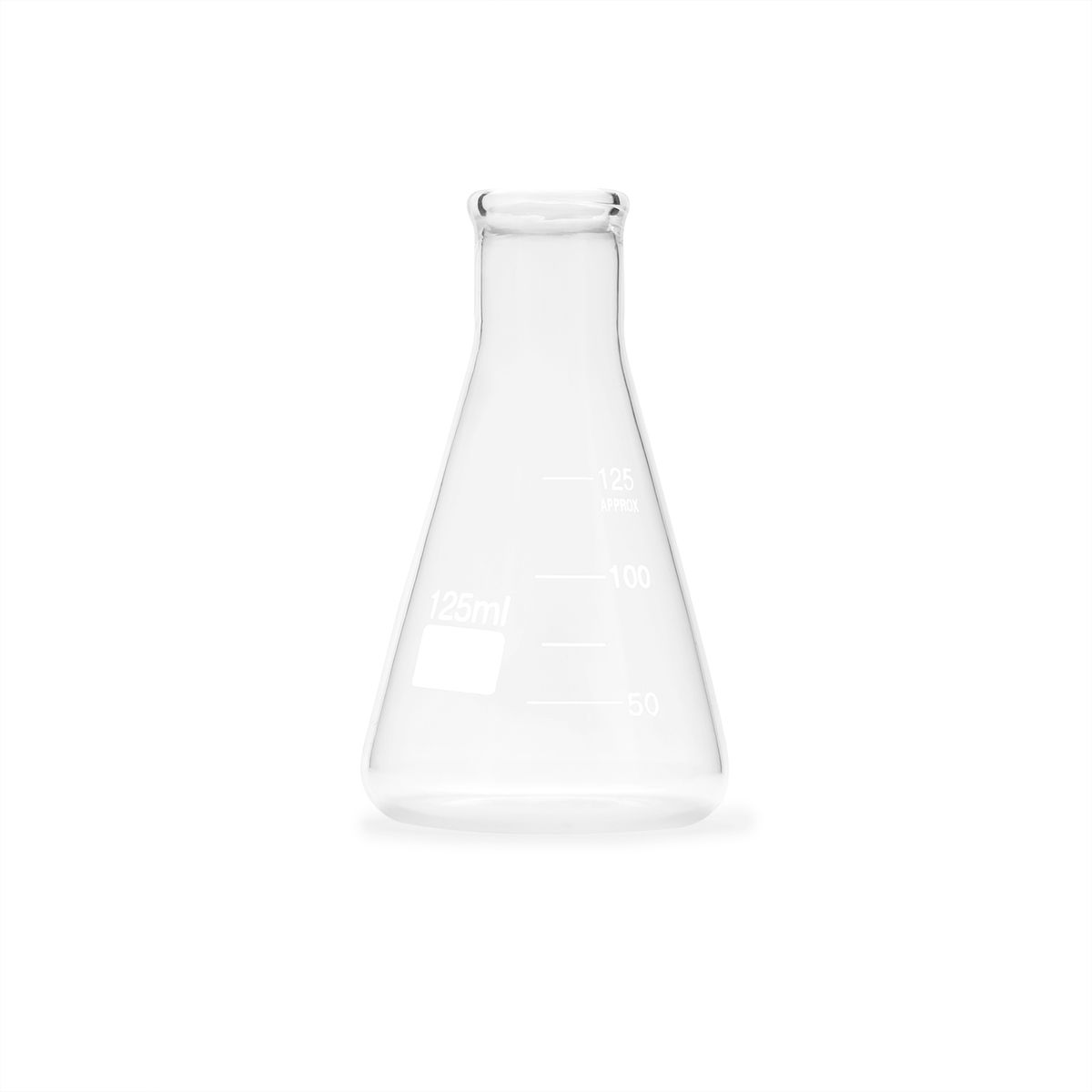 GENERICO - Matraz Erlenmeyer de Vidrio de Boca Estrecha de 125 ML