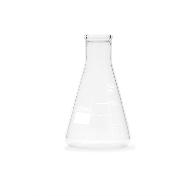 GENERICO - Matraz Erlenmeyer de Vidrio de Boca Estrecha de 125 ML