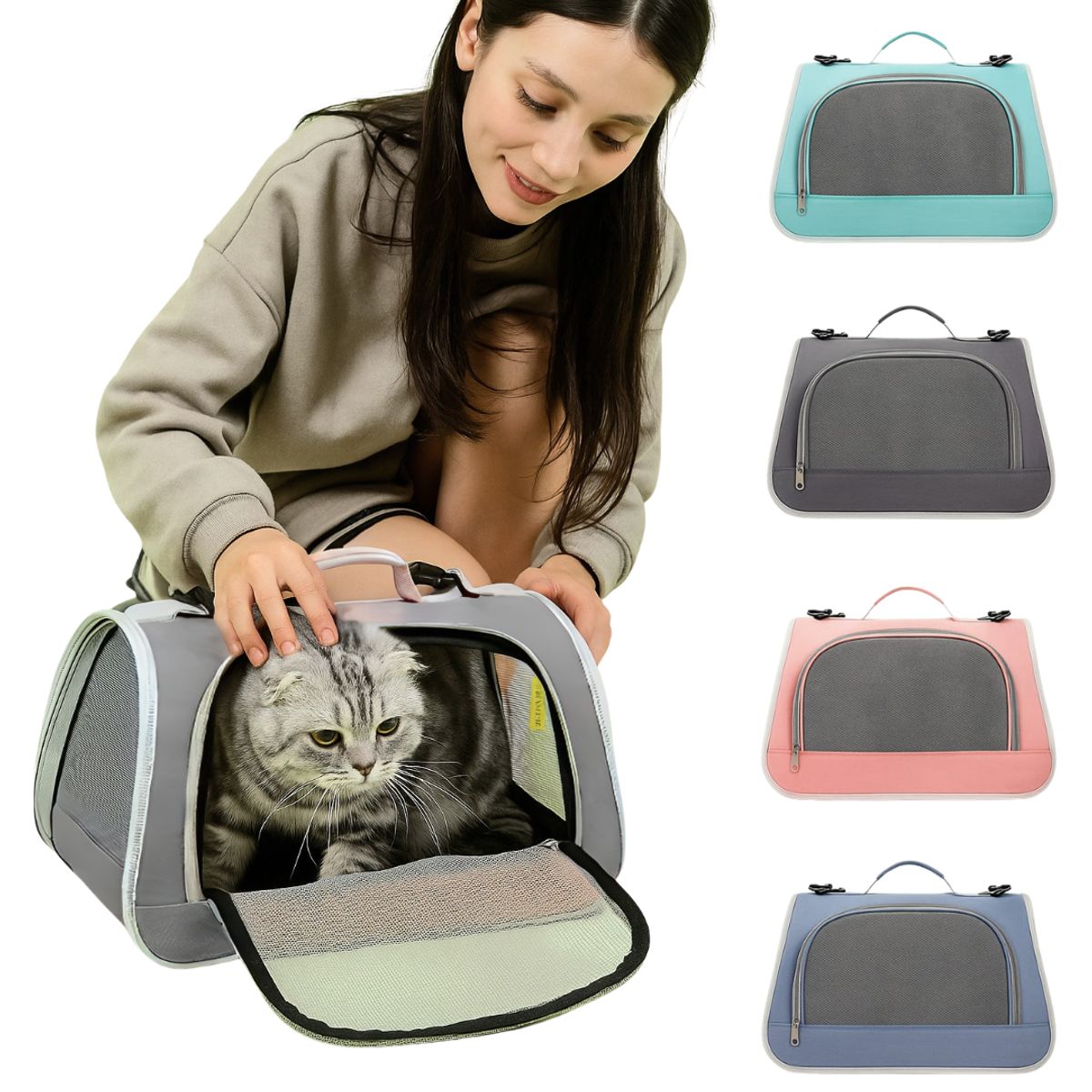 INSPIRA MARKET - Bolso Transportador para Mascotas Gatos Color Aleatorio
