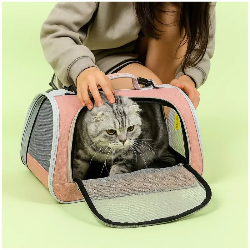 INSPIRA MARKET - Bolso Transportador para Mascotas Gatos Rosado