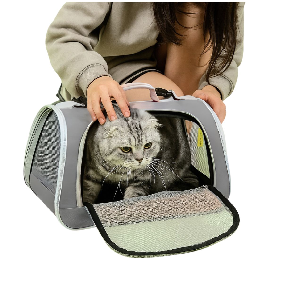 INSPIRA MARKET - Bolso Transportador para Mascotas Gatos Gris