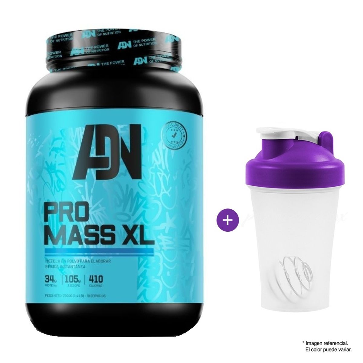 ADN - PRO MASS XL SUERO DE LECHE 2 KG CHOCOLATE + SHAKER