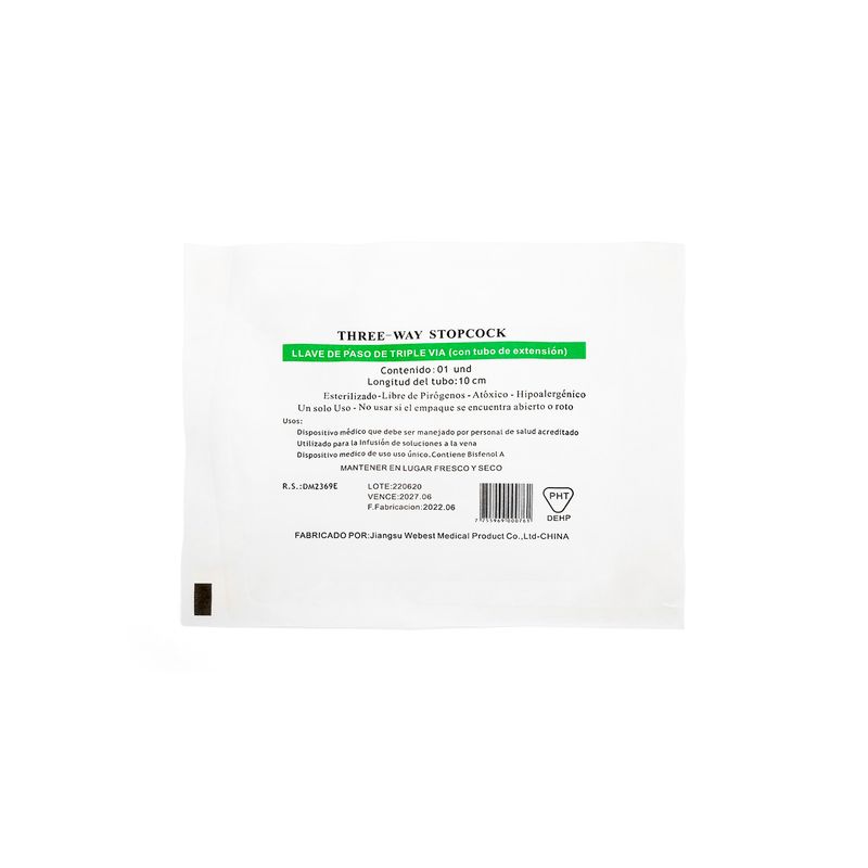 GENERICO - Llave de Paso Triple Vía Con Tubo de Extensión 10 CM