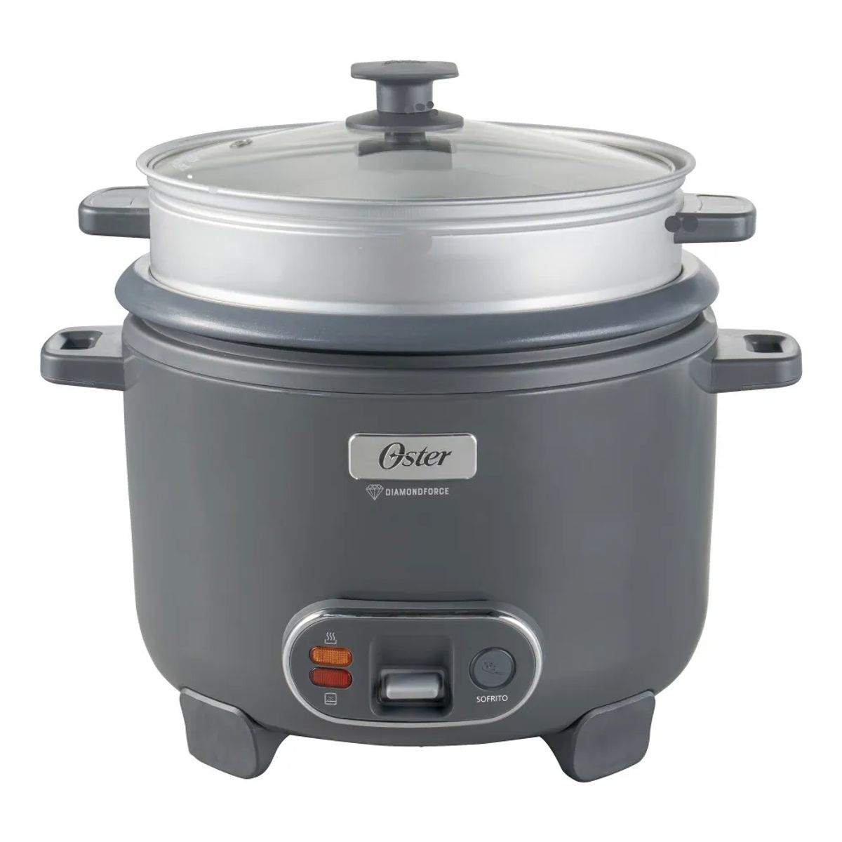 OSTER - Olla  Arrocera 3 en 1 de 12 Tazas Diamond Force Oster CKSTRC12DFSKE-053 2.2litros Gris