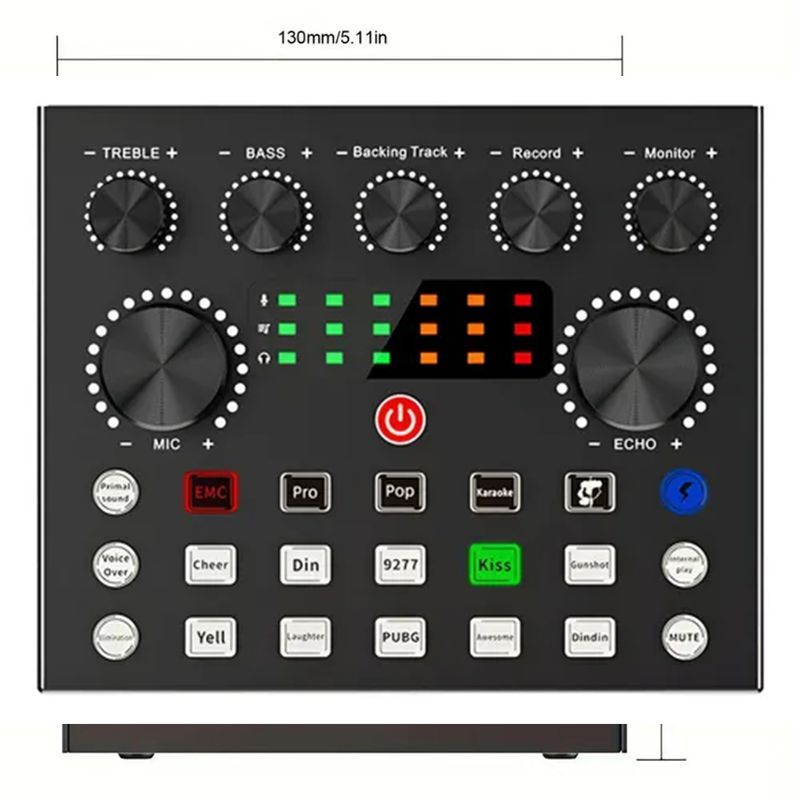 SEISA - Consola de Audio XY-V8S Bluetooth  Ideal para Podcast Streaming y Grabaciones