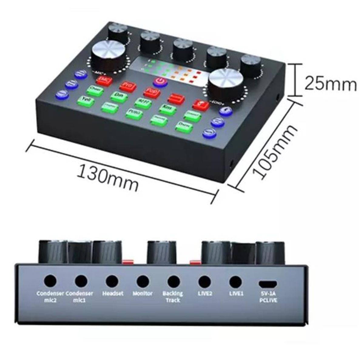 SEISA - Consola de Audio XY-V8S Bluetooth  Ideal para Podcast Streaming y Grabaciones