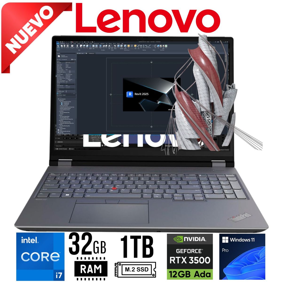 LENOVO - LAPTOP LENOVO THINKPAD P16 Gen2 16" WUXGA  i7 13700HX, RAM 32GB ,SSD 1TB  RTX3500 12GB W11 PRO