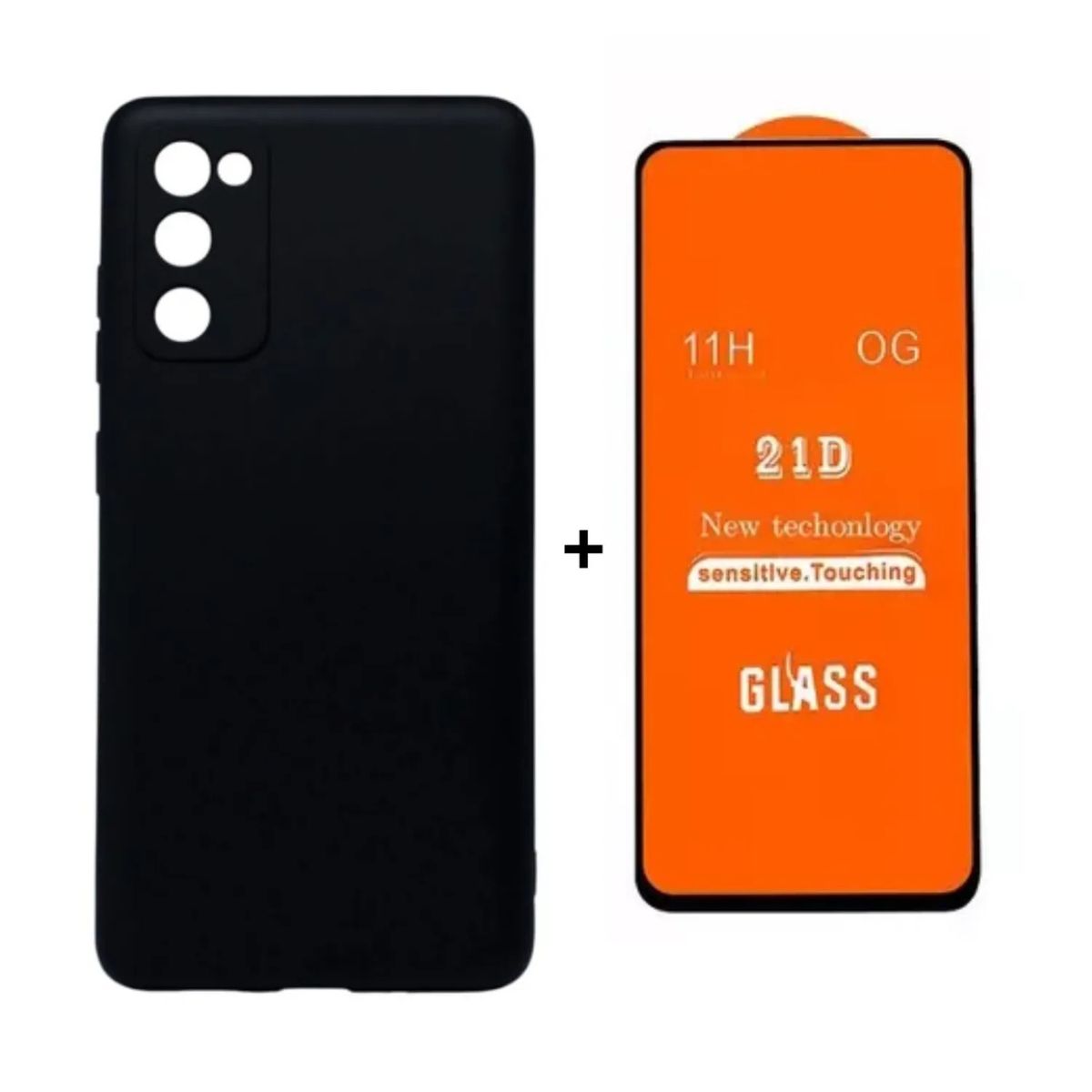 GENERICO - CASES SILICONA PARA SAMSUNG S23 FE + MICA DE VIDRIO - NEGRO